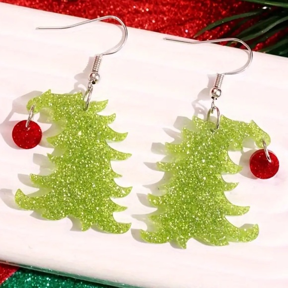 The Grinch Who Stole Christmas Tree Earrings - NEW - Picture 5 of 7